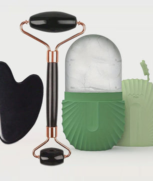 Gezichtsroller & IJsroller Set: Luxe Huidverzorging met Gua Sha Tool