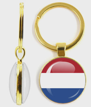 Soviet Union,Brazil,Canada,Netherlands,Israel,Syria,Venezuela,United States,Spain National Flag Series Double-Sided Keychain