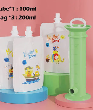 Herbruikbare Babyvoeding Dispenser Set - Zelf Fruitpuree Maken & Bewaren