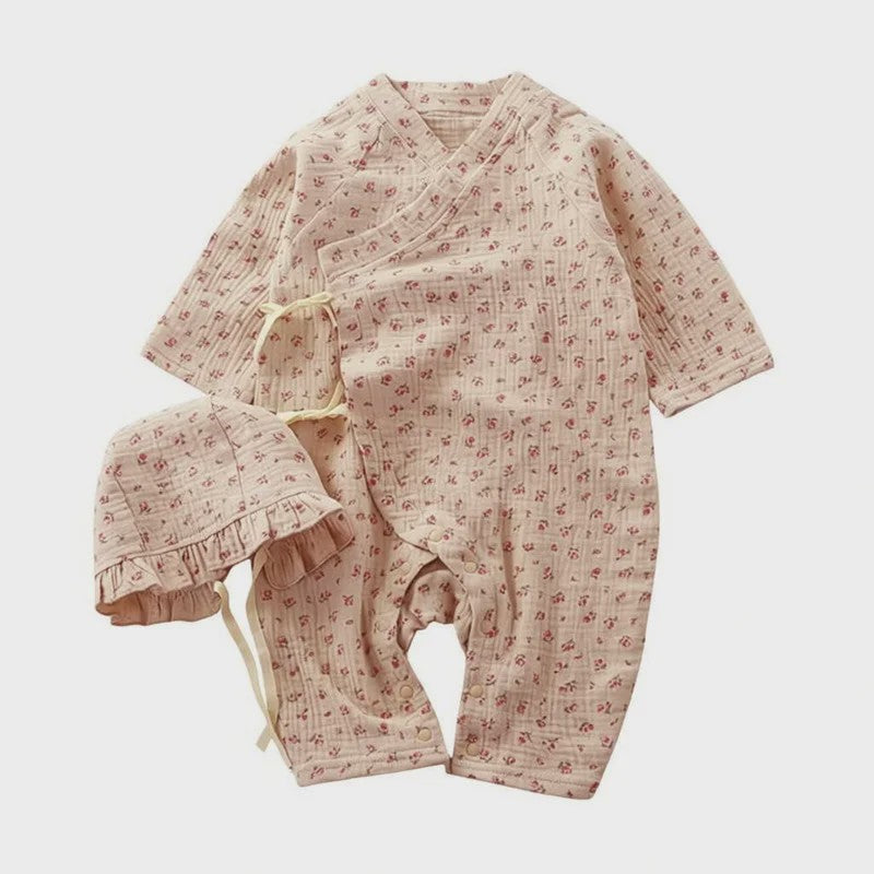 Mousseline Katoen Romper met Lange Mouwen voor Baby's (0-24M) - Unisex Jumpsuit voor Jongens & Meisjes