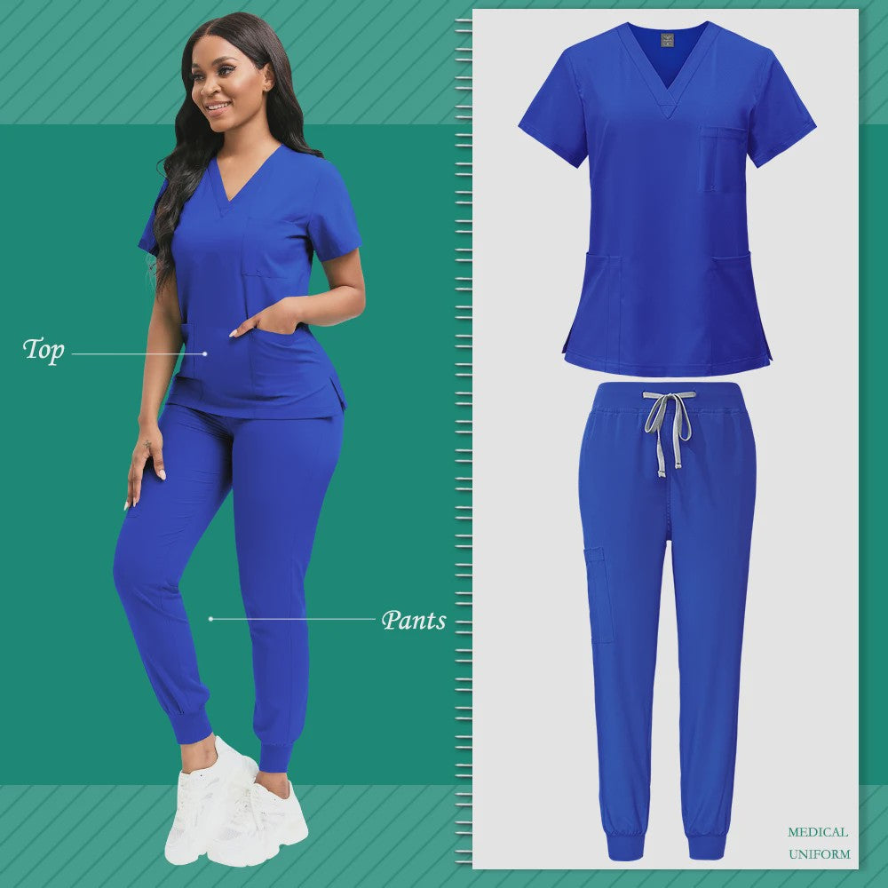 Comfortabele Dames Scrub Set - Medische Werkkleding Top & Broek