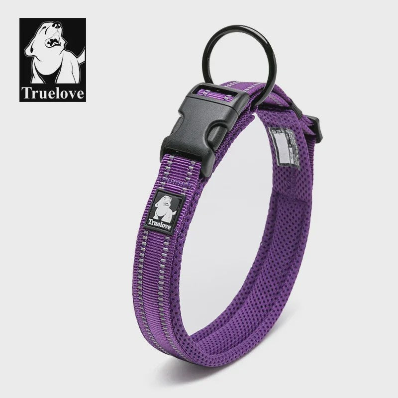 Truelove Verstelbare Hondenhalsband - Gewatteerd Mesh, 3M Reflecterend Nylon, Duurzaam & All-Weather, 8 Maten