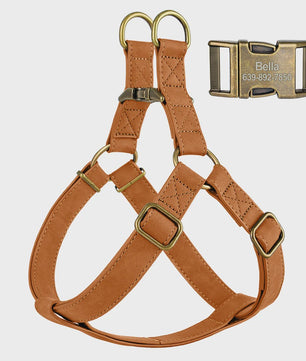 Luxe PU Leder Hondentuig met Leash en Gepersonaliseerde ID Gesp - Duurzaam voor Kleine & Middelgrote Honden