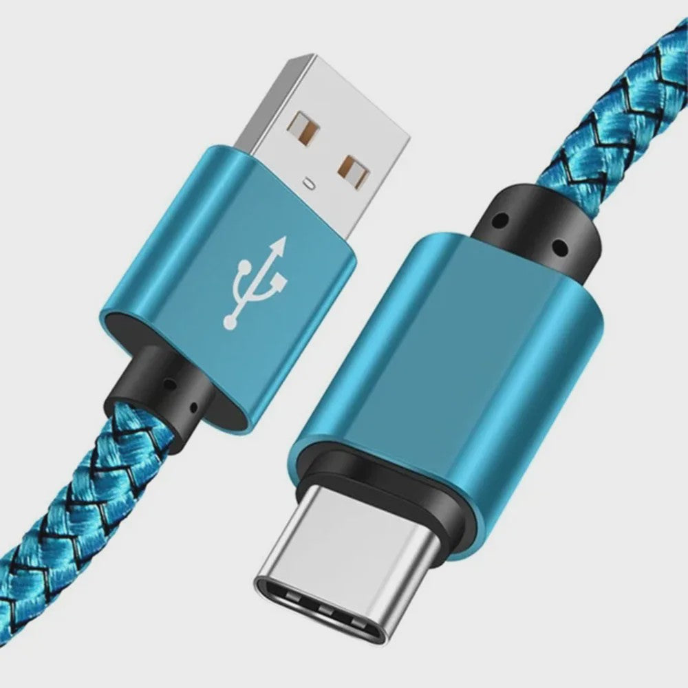 Nylon USB-C Laadkabel - Snel Opladen & Data Transfer voor Huawei, Samsung & Android (1/2/3M)