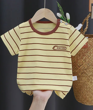 Zomer T-shirt Kinderen Katoen met Vrolijke Cartoon Print - 0-4 Jaar