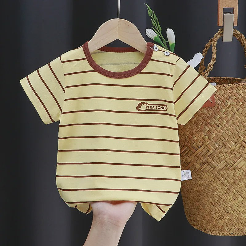 Zomer T-shirt Kinderen Katoen met Vrolijke Cartoon Print - 0-4 Jaar