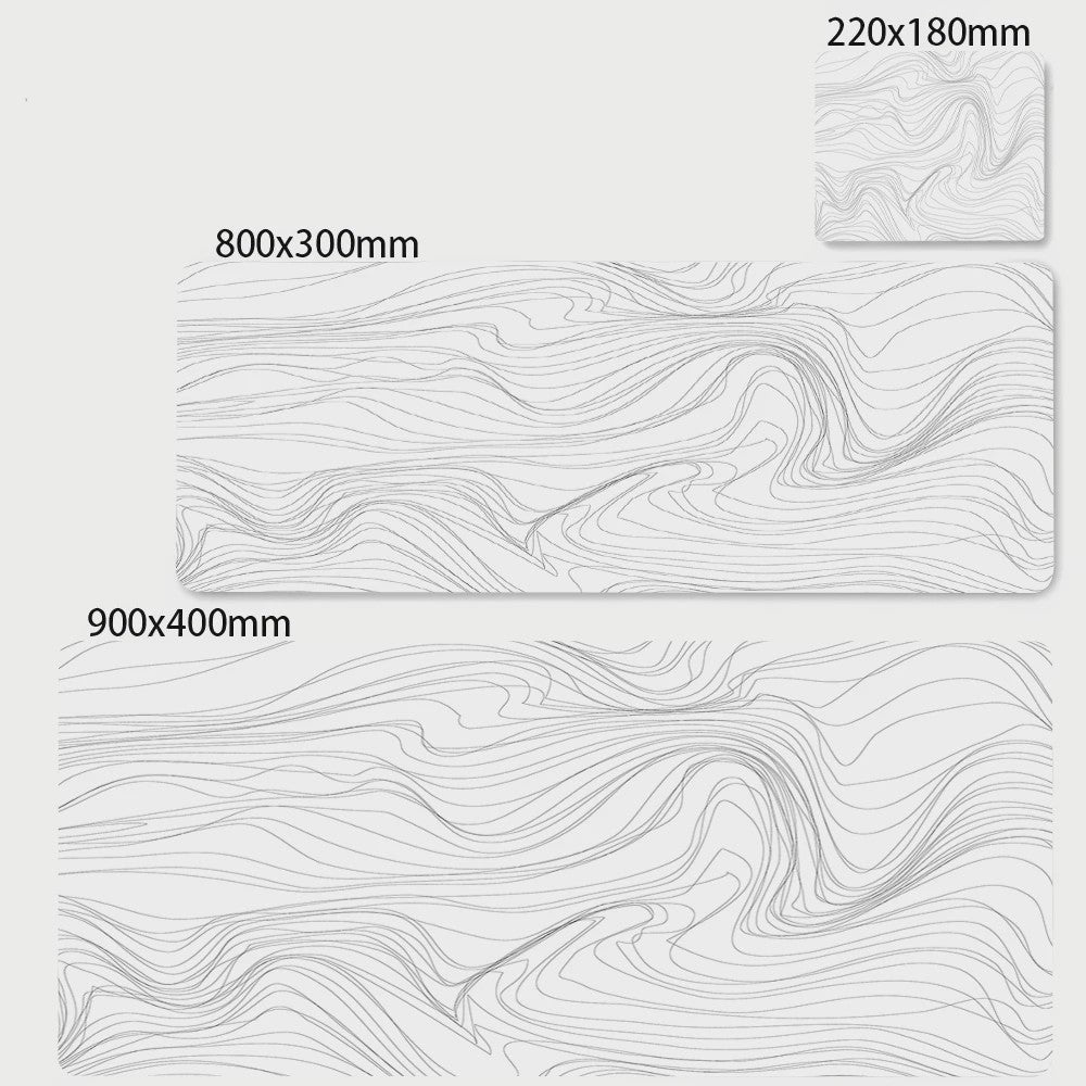 Extra Grote XL Gaming Muismat - Zwart/Wit Abstract Design