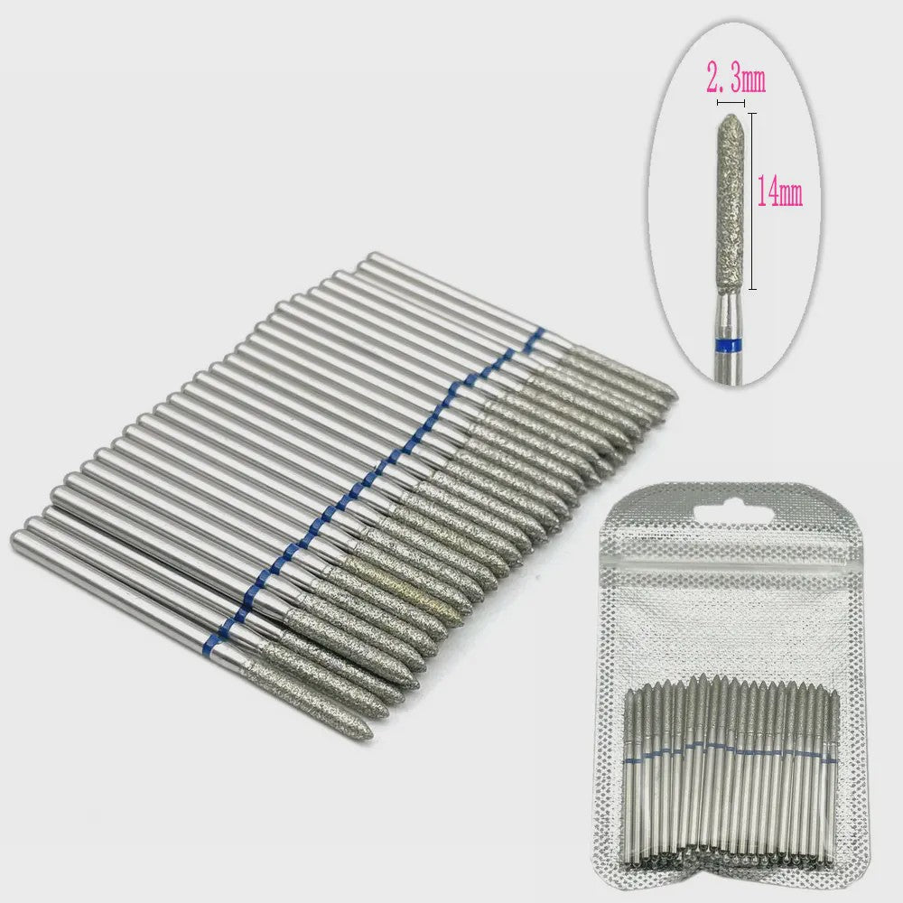 50 Stuks Diamant Freesjes Set - 2.35mm Schacht voor Nagel- en Tandheelkundig Gebruik