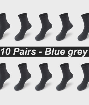 10 Paar Bamboe Vezel Heren Sokken - Zwart, Zacht & Ademend - Plus Size 39-48