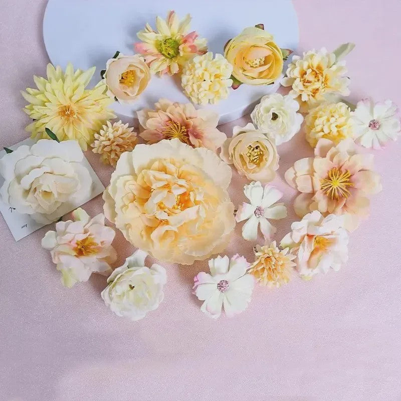 Mix van Zijden Kunstbloemen: Rozen & Meer voor Bruiloft, Huisdecoratie & DIY Knutselen