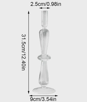 Set van 10 Luxe Glazen Kandelaars - Sfeervolle Decoratie voor Woonkamer, Bruiloft & Feest