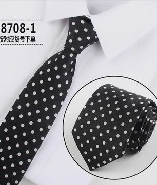 Skinny Polka Dot Stropdas voor Heren - 8cm Slim Polyester Jacquard