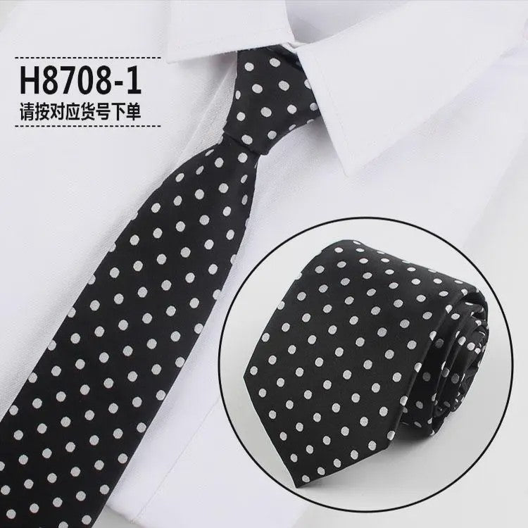 Skinny Polka Dot Stropdas voor Heren - 8cm Slim Polyester Jacquard