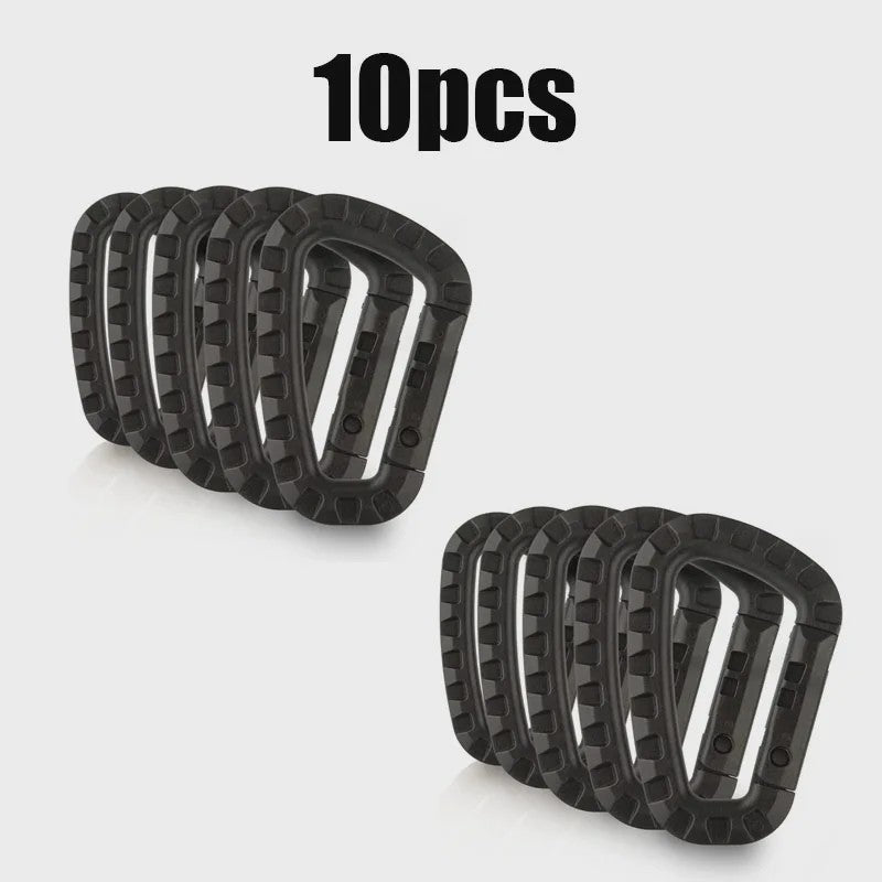 Tactische D-vormige Plastic Karabijnhaak - Set van 5, 10, 15 of 20 stuks - Outdoor & Camping Gear