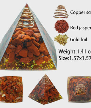 Orgonite Kristal Piramide - Energie & Meditatie Tool - Amethist & Kwarts Decoratie