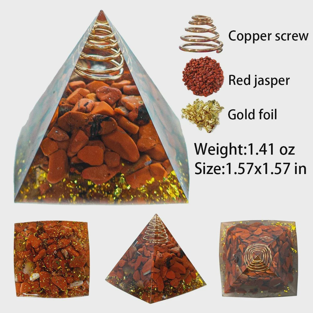 Orgonite Kristal Piramide - Energie & Meditatie Tool - Amethist & Kwarts Decoratie