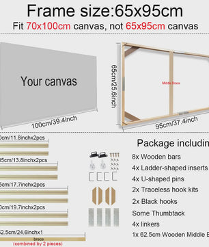 Moderne Houten Canvas Frame - 24 Maten voor Foto, Olieverf & Diamond Painting
