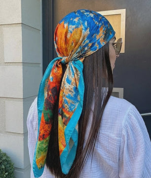 Luxe Zijden Vierkante Sjaal 90x90cm - Stijlvol Foulard voor Dames