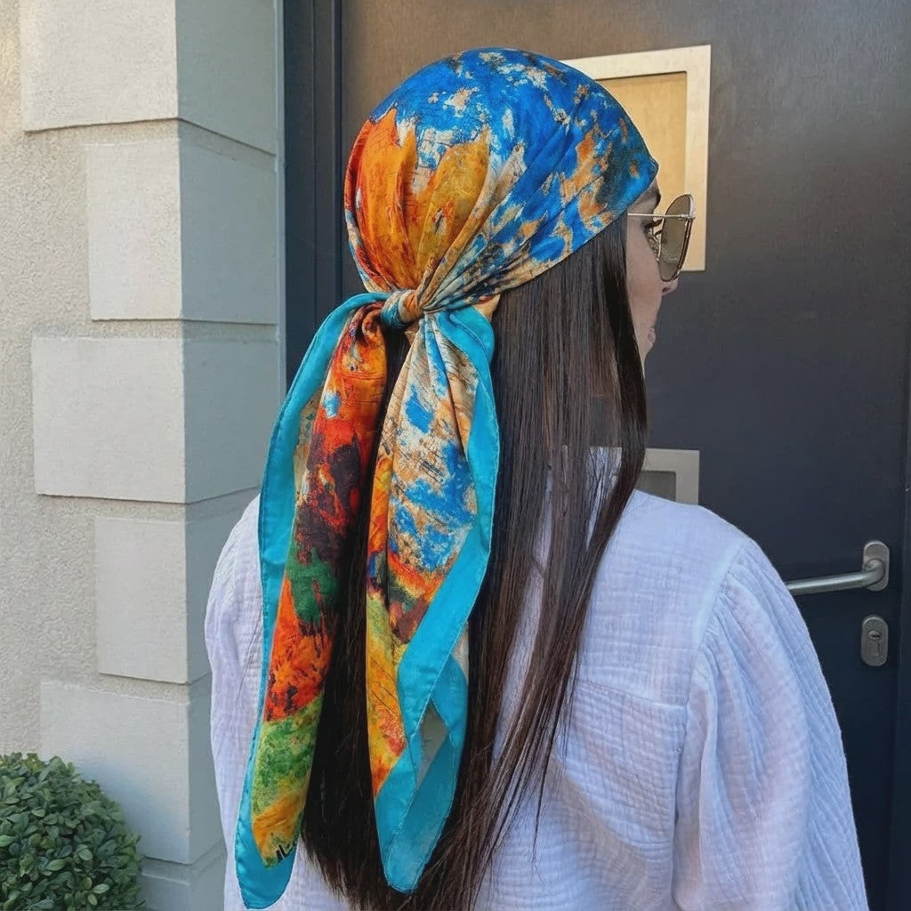 Luxe Zijden Vierkante Sjaal 90x90cm - Stijlvol Foulard voor Dames
