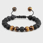 Verstelbare Lava Kralen & Tijgeroog Armband - Yoga & Helende Sieraden voor Hem en Haar