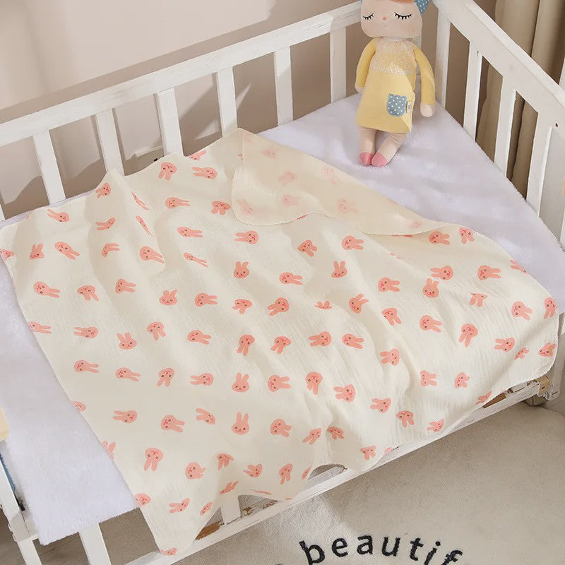 Zachte Muslin Swaddle Deken voor Baby's - Katoen, 80x80cm, met schattige prints