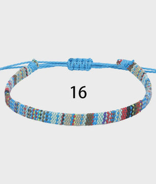 Handgemaakte Boho Anklet Armband - Geweven Stof, Verstelbaar, Beach & Ethnic Stijl