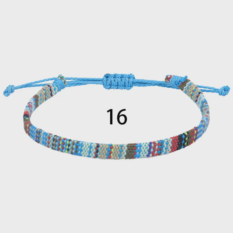 Handgemaakte Boho Anklet Armband - Geweven Stof, Verstelbaar, Beach & Ethnic Stijl