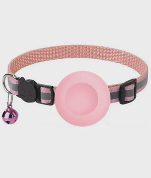 Verstelbare Airtag Kattenhalsband met Veiligheidsgesp, Bel & Reflectie - Anti-Verlies Tracker Houder