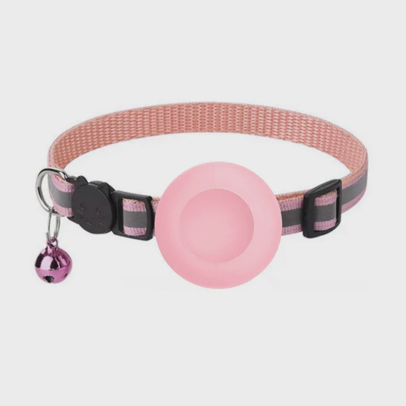 Verstelbare Airtag Kattenhalsband met Veiligheidsgesp, Bel & Reflectie - Anti-Verlies Tracker Houder