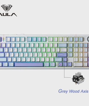 AULA F99PRO Mechanisch Gaming Toetsenbord - 99 toetsen, 3 Modi, Hot-Swappable, Gasket Structuur, Media Knop