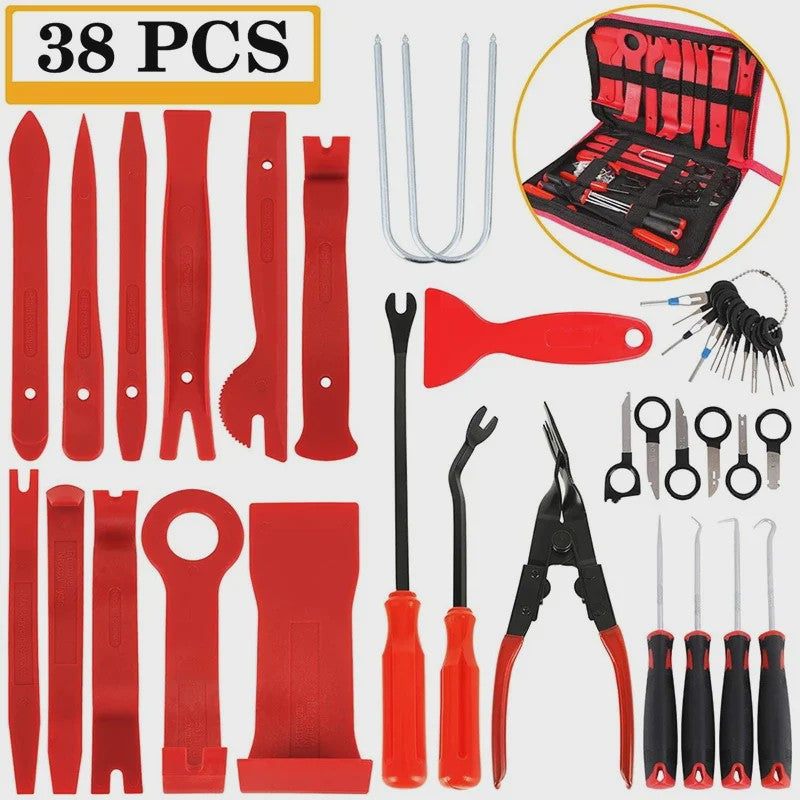 38-delige Auto Interieur Demontage Kit: Kunststof Trim Verwijderaar & Clips Trekker Set