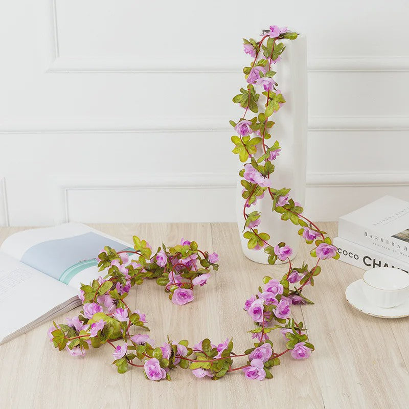 Kunstrozen Garland - Decoratieve Slier met Rozen en Bladeren