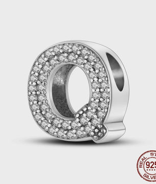 925 Sterling Zilver Letter Bedels A-Z met Zirkonia - Personaliseer je Armband