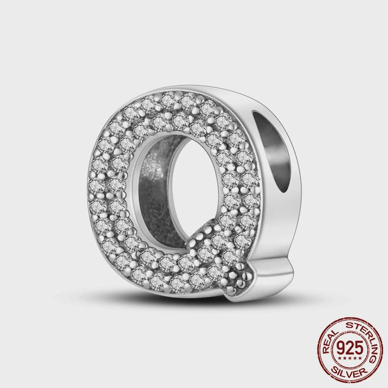 925 Sterling Zilver Letter Bedels A-Z met Zirkonia - Personaliseer je Armband