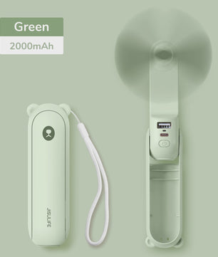 JISULIFE Draagbare Mini Ventilator: 3-in-1 USB Oplaadbaar met Powerbank & Zaklamp (4500mAh)