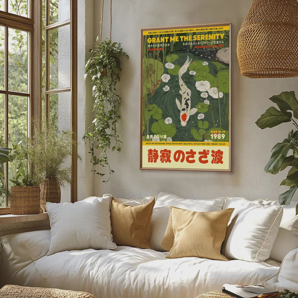Japanse Koi Vis & Okinawa Vintage Poster - Japandi Wanddecoratie