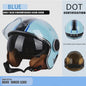 Vintage Open Motorhelm met Dubbel Vizier - DOT Gecertificeerd, Retro Stijl