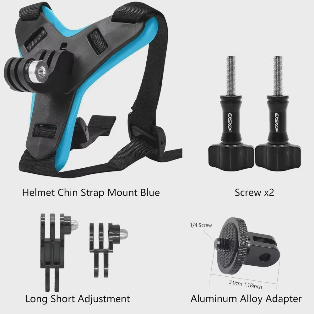 Motorhelm Kinband Mount voor Actiecamera's - GoPro, DJI, Insta360 & Meer