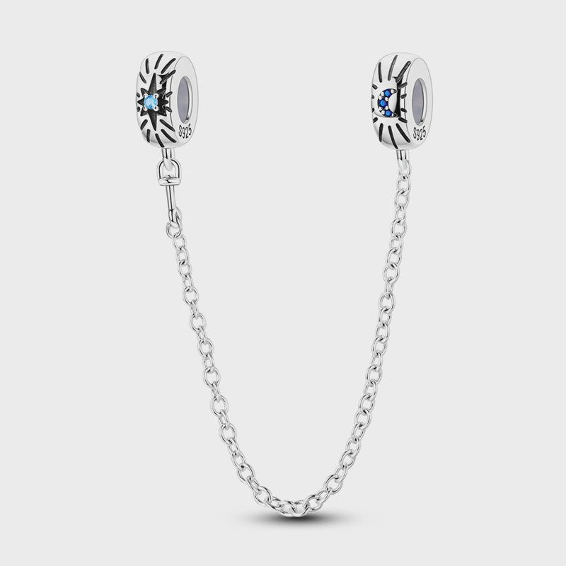 925 Sterling Zilveren Veiligheidsketting Bedel voor Armbanden - Maan, Ster, Vlinder, Hart
