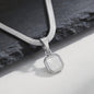 Vnox Heren Ketting met Geometrische Vierkante Natuursteen Hanger - Goud/Zilver Kleur Roestvrij Staal Blade Ketting