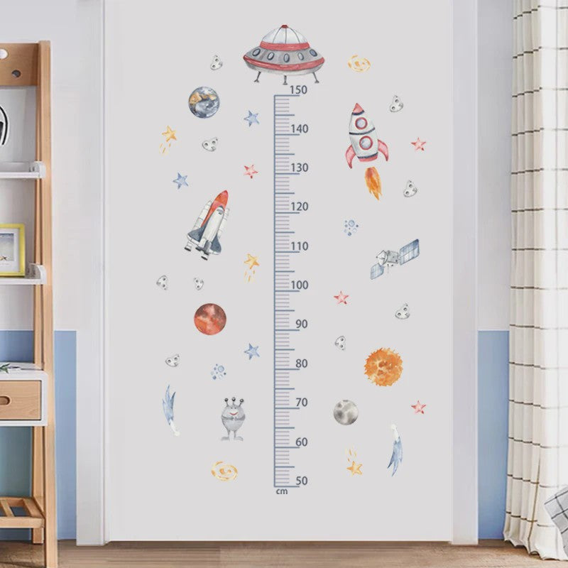 Vrolijke Groeimeter Muursticker met Safari Dieren - Perfect voor de Kinderkamer