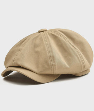 BOTVELA Heren Gatsby Pet van Twill Katoen - Stijlvolle 8-Panel Flat Cap
