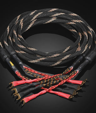 High-End Hifi Luidsprekerkabel - 6N OFC Koper, Vergulde Banana/Y-stekkers