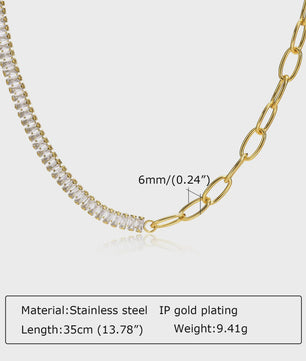 Chunky Gouden Halsketting Dames - Roestvrij Staal Dikke Ovalen Schakelketting Choker