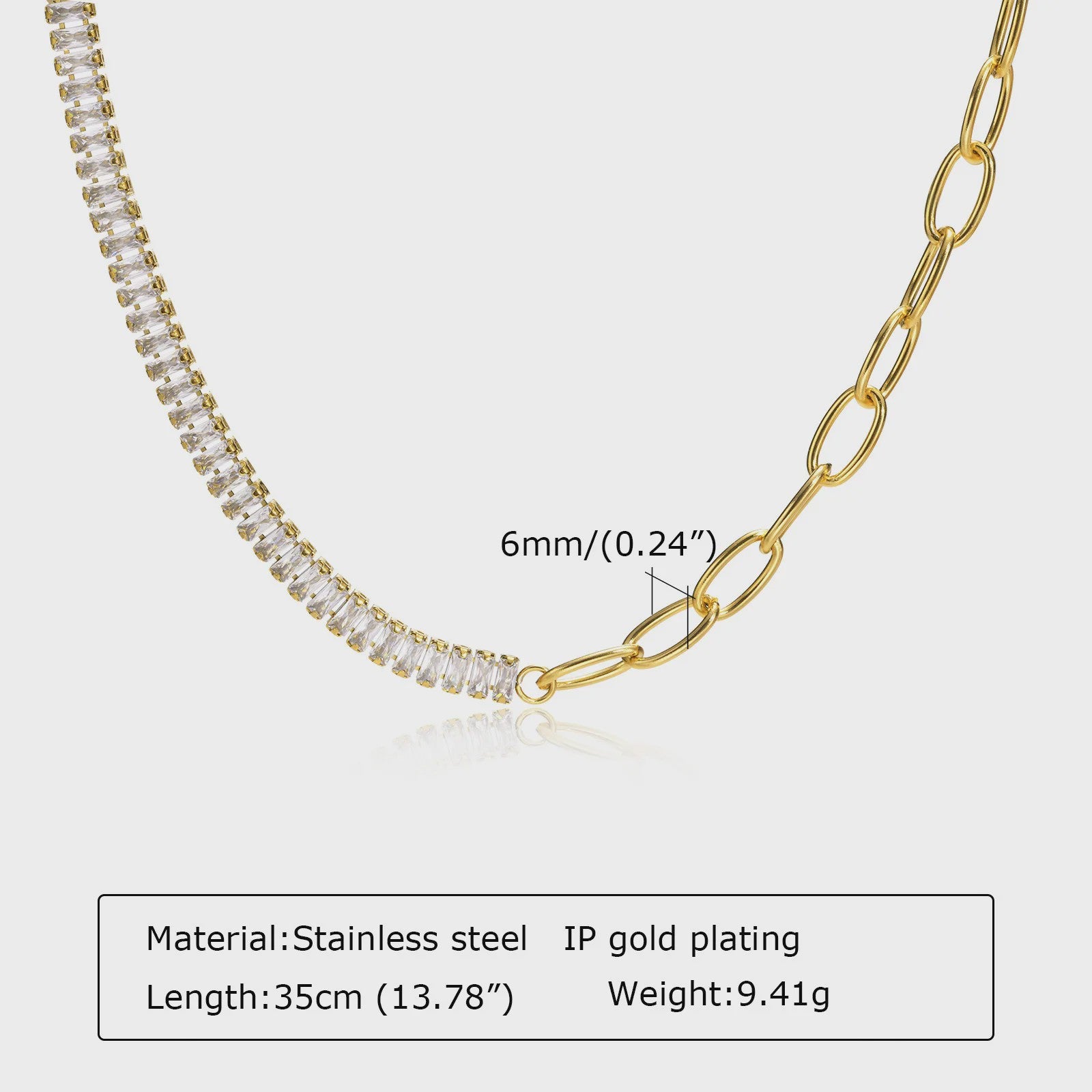 Chunky Gouden Halsketting Dames - Roestvrij Staal Dikke Ovalen Schakelketting Choker
