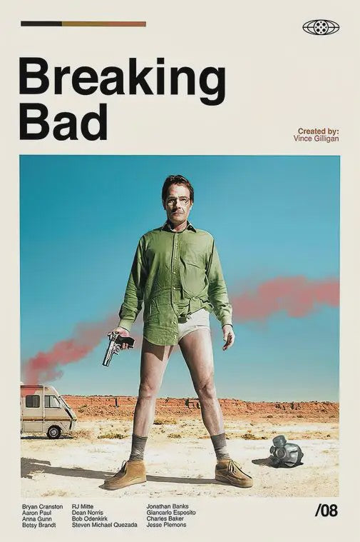 Breaking Bad Canvas Poster - Vintage Film Art Print voor Woonkamer Decoratie