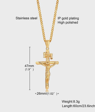 Heren RVS Kruis Ketting met Jezus Hanger - Religieuze Christelijke Sieraden