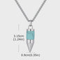 Vnox Heren Turquoise Hanger Ketting - RVS Boxketting, Vintage Stijl