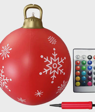 24 Inch Opblaasbare Kerstbal met LED Verlichting - XL Tuindecoratie