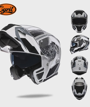 Cyril Motorcross Flip-Up Helm - Volledig Gelaatsmasker met Breed Helder Vizier & DOT Keurmerk